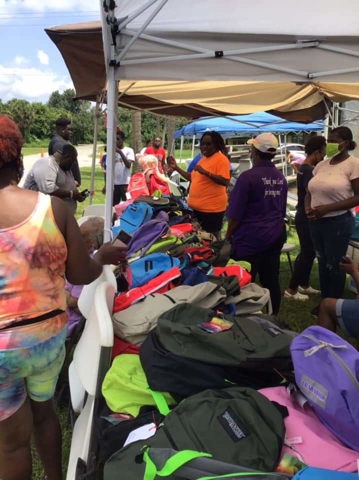 More than 200 Okeechobee students received a backpack filled with school supplies Saturday.